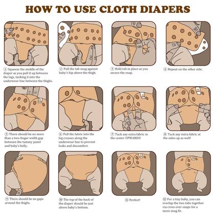 Imagem de Paquete de 6 Pañales de Tela Mama Koala con Forro de Gamuza y Insertos