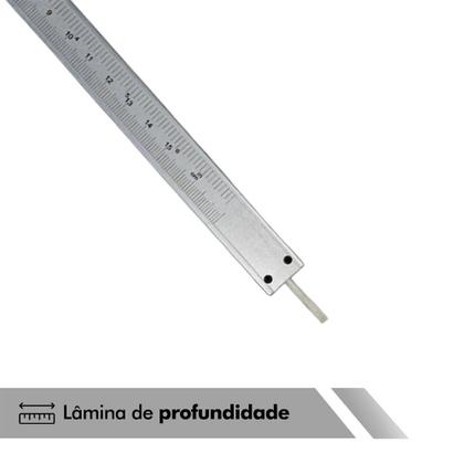 Imagem de Paquímetro Analógico Aço 0 a 150mm Mandíbula Externa Interna