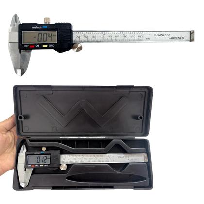 Imagem de Paquímetro Digital Inox Com Bateria Extra e  Estojo 150mm Universal Inox - Nybc