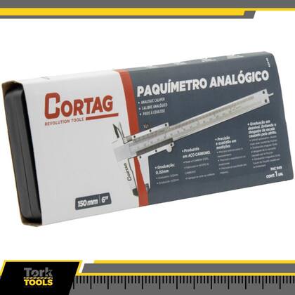 Imagem de Paquímetro Metálico Analógico 150mm 6 C/ Estojo Cortag