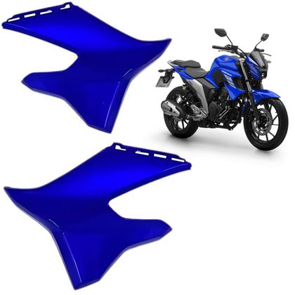 Imagem de Par Aba Tanque Aleta Tomada Guia Ar Inferior Fazer 250 Fz25 Azul 2022 2023