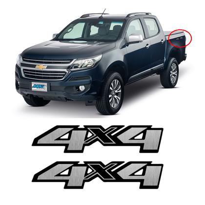 Imagem de Par Adesivo Caçamba S10 4x4 2013 14 15 16 17 18 2019 - Preto