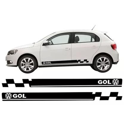 Imagem de Par Adesivo Faixa Lateral Vw Gol G2 G3 G4 G5 G6 G7 - Preto