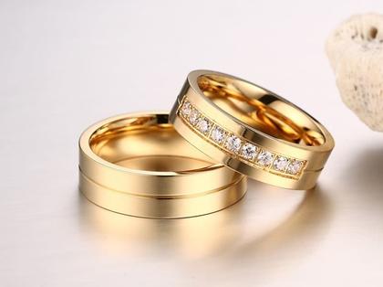 Imagem de PAR Alianças Banhada Ouro 18k Casamento Tradicional Noivado Anel