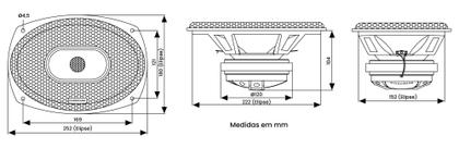 ＢＲＨページ Par Alto Falante 6x9 polegadas 69 Hurricane Mbc690 2 Vi 500w