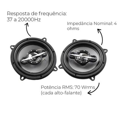 Imagem de Par Alto Falante Automotivo Leson Quadriaxial 5 Polegadas Cinza 140W 4R Resistente Bobina Simples Para Porta