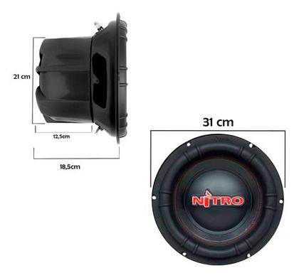 Imagem de Par alto falante spyder subwoofer 12 pol nitro 700w rms 4 ohms g5 preto