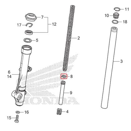 Imagem de Par Anel Flauta Bengala Biz 125 2006 a 2024 Original Honda