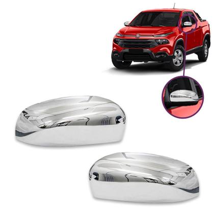 Imagem de Par Aplique Cromado para Capa Retrovisor Compass Commander e Toro 2016 2017 2018 2019 2020 2021 2022 2023 2024