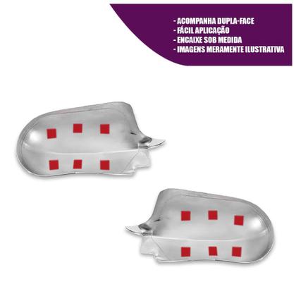 Imagem de Par Aplique Cromado para Capa Retrovisor Palio G2 2000 a 2006 Uno Fire Flex 2006 a 2013
