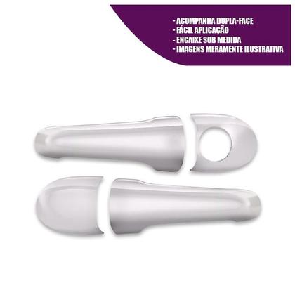 Imagem de Par Aplique Cromado para Maçaneta Externa Palio Strada G3 G4 2005 a 2020 Novo Strada G5 2021 2P