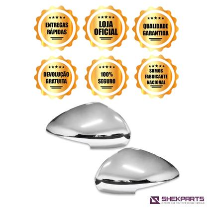 Imagem de Par Apliques para capa Retrovisor Tuning Fiat Argo Cronos 2018 2019 2020 2021 2022 2023 2024 Nova Strada 20 21 22 23 24 Com Pisca