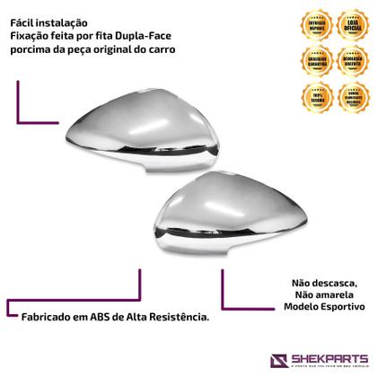 Imagem de Par Apliques para capa Retrovisor Tuning Fiat Argo Cronos 2018 2019 2020 2021 2022 2023 2024 Nova Strada 20 21 22 23 24 Com Pisca
