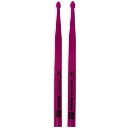 Imagem de Par Baqueta Liverpool 5A Luminous Fiber Neon Fluorescente Roxo Alta Resistência e Visual Moderno