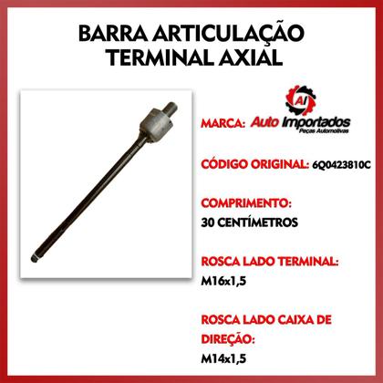 Imagem de Par Barra Braço Articulação Axial Dianteira Volkswagen Gol G5 2008 2009 2010 2011 2012 2013