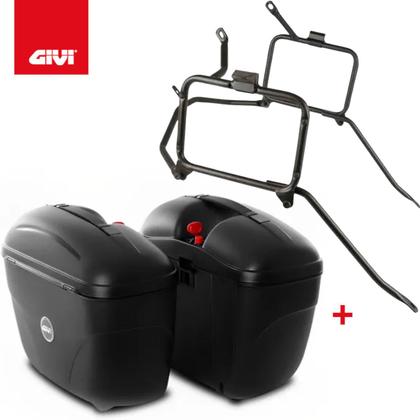 Imagem de Par Baú E21 + Suporte Lateral Givi Yamaha Lander 250 2019+