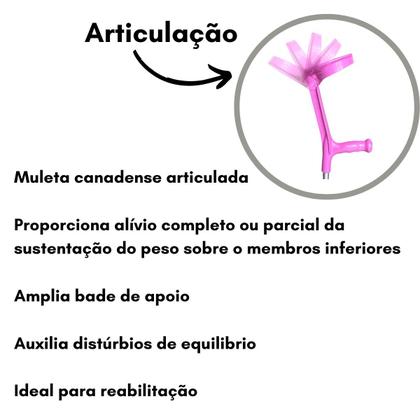 Imagem de Par Bengala Muleta Articulada Altura Ajustável Colorida