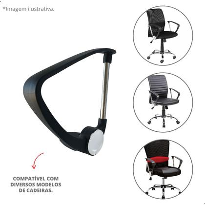 Imagem de Par Braços Bilbão Cadeira Presidente W-58 Acabamento Cromado