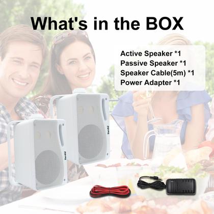 Imagem de Par branco de 3 vias de alto-falantes Bluetooth externos Herdio 3.5 200W