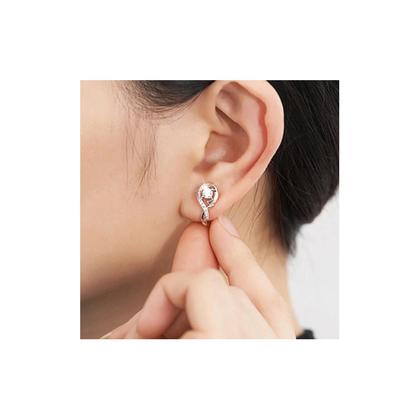 Imagem de Par Brinco Argolinha Prateado Ponto Auricular Acupuntura