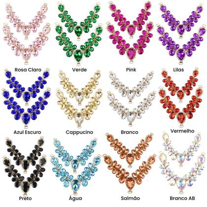 Imagem de Par Cabedal Em V Cristal Para Customização Escolha Cores