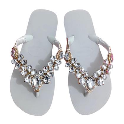 Imagem de Par Cabedal Em V Cristal Para Customização Escolha Cores