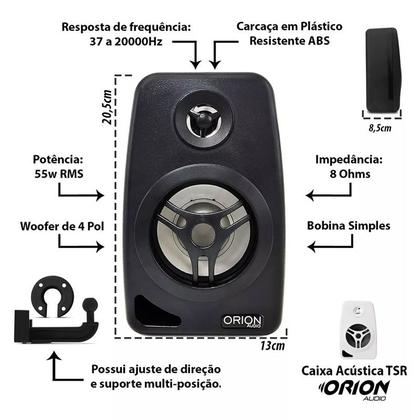 Imagem de Par Caixa Para Som Ambiente Acustico Com Suporte 50w Mxk-25