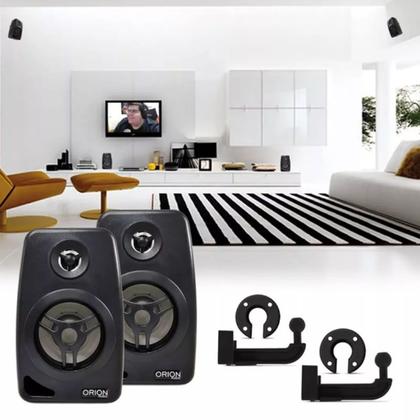 Imagem de Par Caixa Para Som Ambiente Acustico Com Suporte 50w Mxk-25