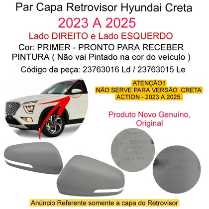 Imagem de Par Capa Retrovisor Hyundai Creta 2023 2024 2025 Primer Original