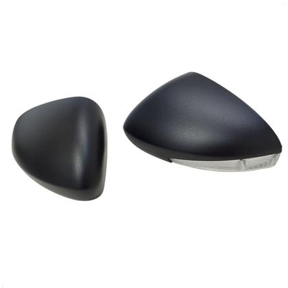 Imagem de Par Capa Retrovisor Pisca Seta Fiat Strada 2021 2022 2023 2024 2025 Preto Fosco