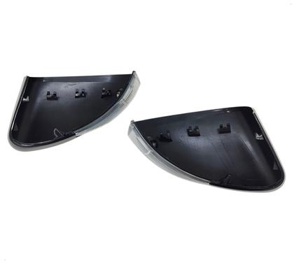 Imagem de Par Capa Retrovisor Pisca Seta Fiat Strada 2021 2022 2023 2024 2025 Preto Vulcano Original