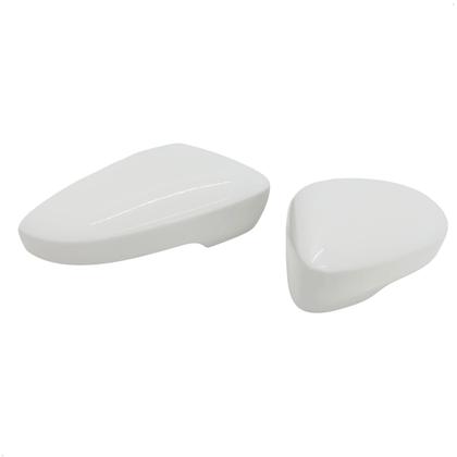 Imagem de Par Capa Retrovisor Voyage 2013 2014 2015 2016 2017 2018 2019 2020 2021 2022 2023 Branco Cristal Com Furo