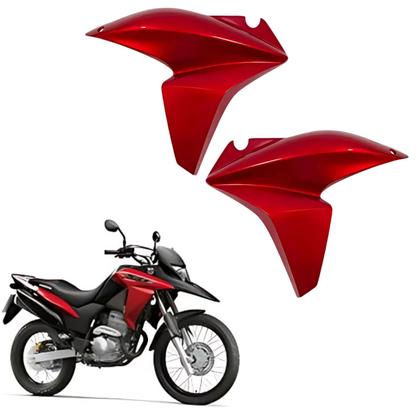 Imagem de Par Carenagem Lateral Aleta Guia Aba Asa Tanque Vermelho Bromeria Honda Xre 300 2013