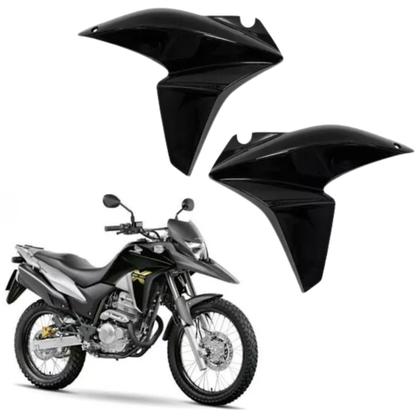 Imagem de Par Carenagem Lateral Aleta Guia Ar Aba Asa Tanque Honda Xre 300 Preto Brilho 2014