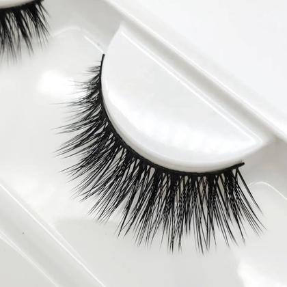 Imagem de Par Cílios Postiços 5D Olhos Curvados Longos Volumosos 10mm Definição Natural 