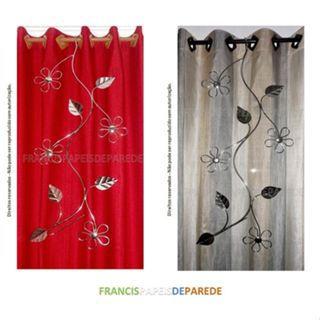 Imagem de Par de abraçadeiras para cortina em metal - 1 metro - modelo margarida