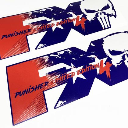 Imagem de Par De Adesivos Fx4 Punisher Limited Edition Emblema Azul