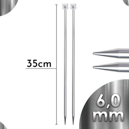 Imagem de Par De Agulha De Tricô Alumínio - Círculo - 6,0Mm - Nybc