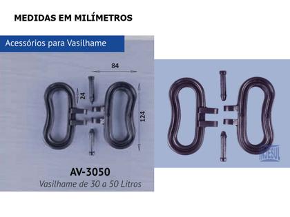 Imagem de Par de alças com pinos vasilhame leite de 30 a 50 l injesul