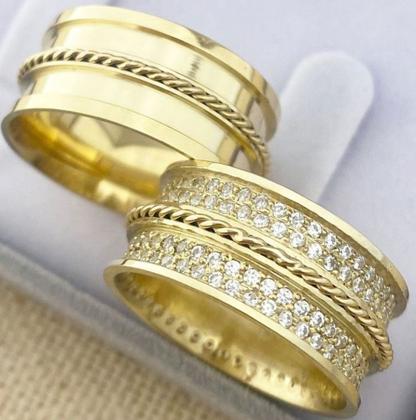 Imagem de Par de Alianças  Ouro 18k 40g 12mm Casamento Noivado