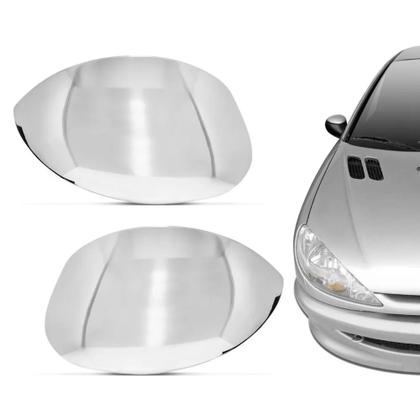 Imagem de Par de Aplique Cromado Retrovisor Peugeot 206/207 Citroen C3 03/11 XSara03/12  LD e LE