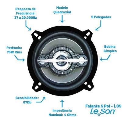 Imagem de Par De Auto Falantes Leson 5 Polegadas 140w Rms Carro Som