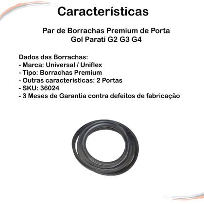 Imagem de Par De Borrachas Premium De Porta Gol Parati G2 G3 G4 - UN / 2