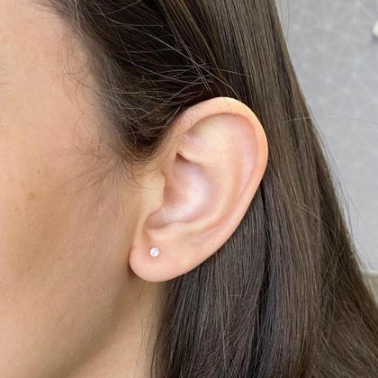 Imagem de Par De Brinco Pequeno Prata 925 Legítima Ponto de Luz 3mm