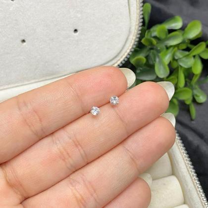 Imagem de Par De Brinco Pequeno Prata 925 Legítima Ponto de Luz 3mm