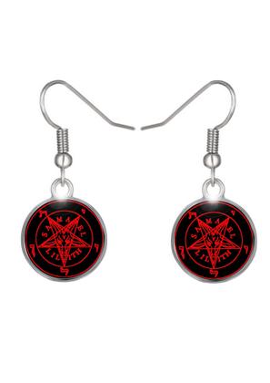 Imagem de Par de Brincos Baphomet Pentagrama Invertido Lilith Samael