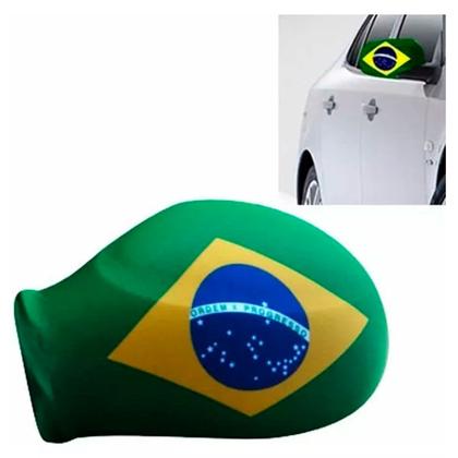 Imagem de Par de Capas Bandeira do Brasil Para Retrovisor Ajustável