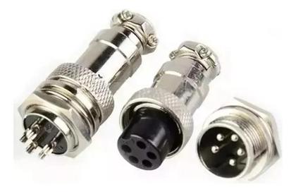 Imagem de Par De Conector Circular Gx16 Mike - 5 Vias