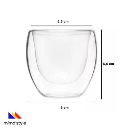 Imagem de Par De Copos Para Café Parede Dupla Sem Alça Mimo Style