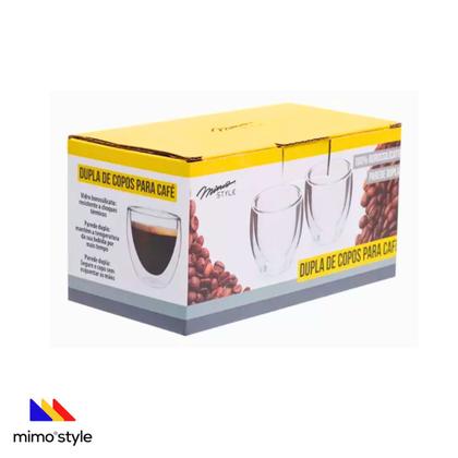 Imagem de Par De Copos Para Café Parede Dupla Sem Alça Mimo Style